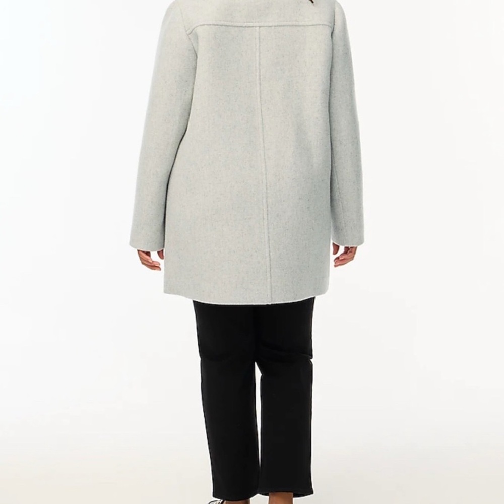 NWOT J.Crew Wool City Coat Gray Plus Size 22 Long Zip Up Neutral Winter Chic New - Picture 6 of 16